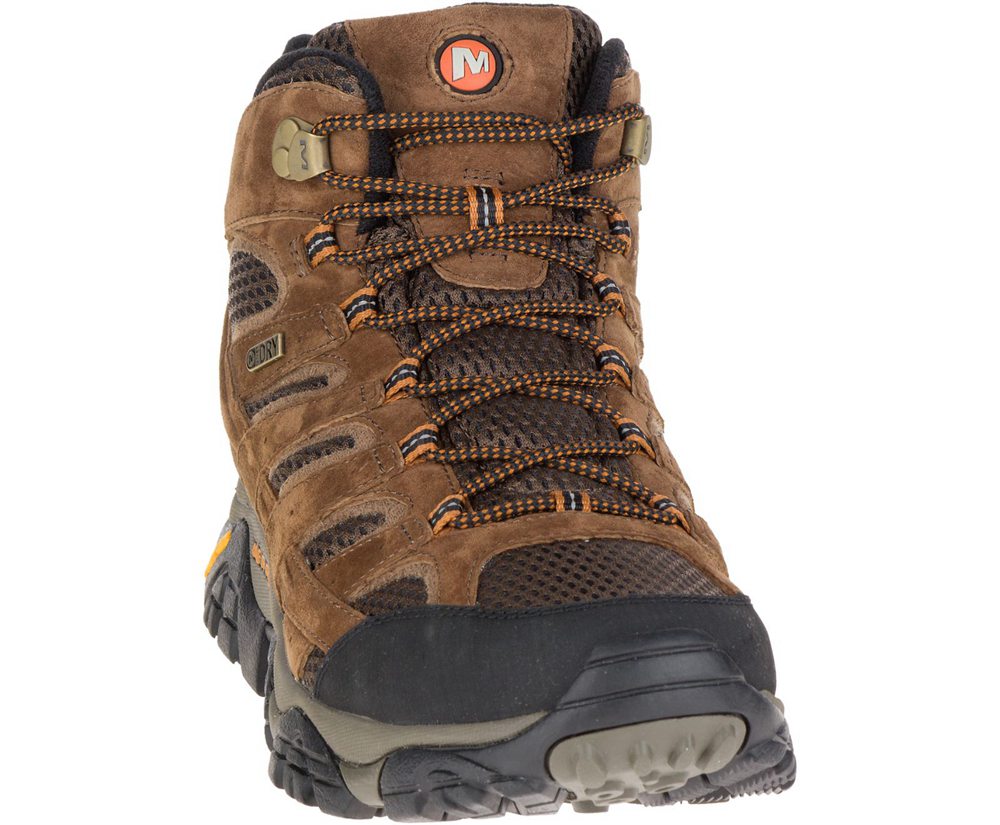 Merrell Hiking Boots Brown - Moab 2 Mid Waterproof - Mens 47VFHBASM